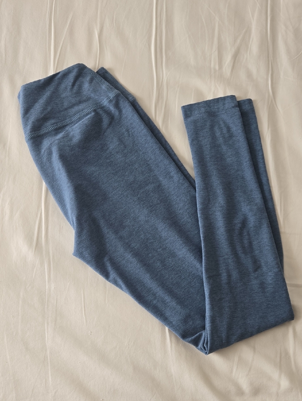 BEYOND YOGA Spacedye Mid-rise Long Leggings In Heathered Slate Blue